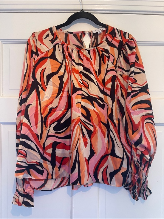 THML Tops - THML Multicolor Abstract Print Long-Sleeve Blouse